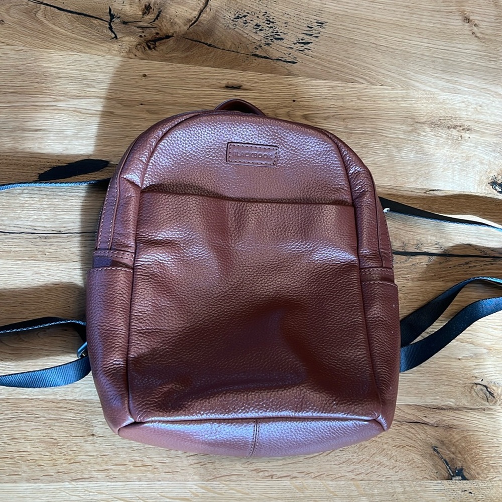 Brown Pebbled Leather Backpack